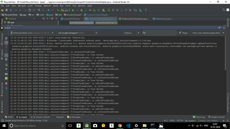 RecyclerView Implementation. Part — 3.2.